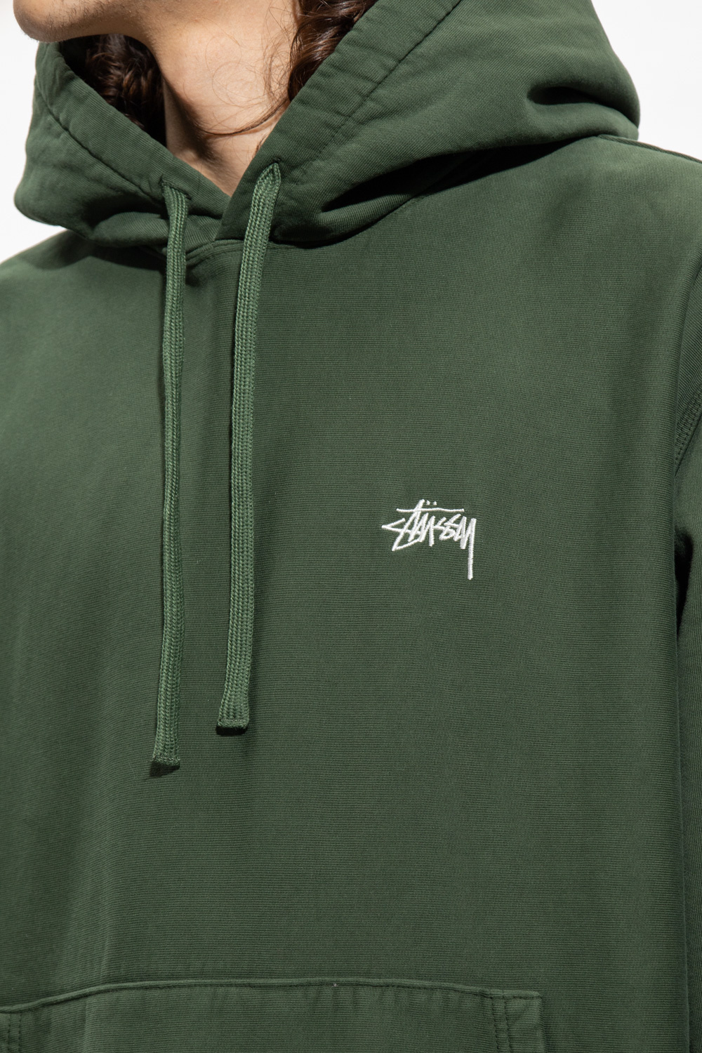 Stussy hoodie grey and on sale green